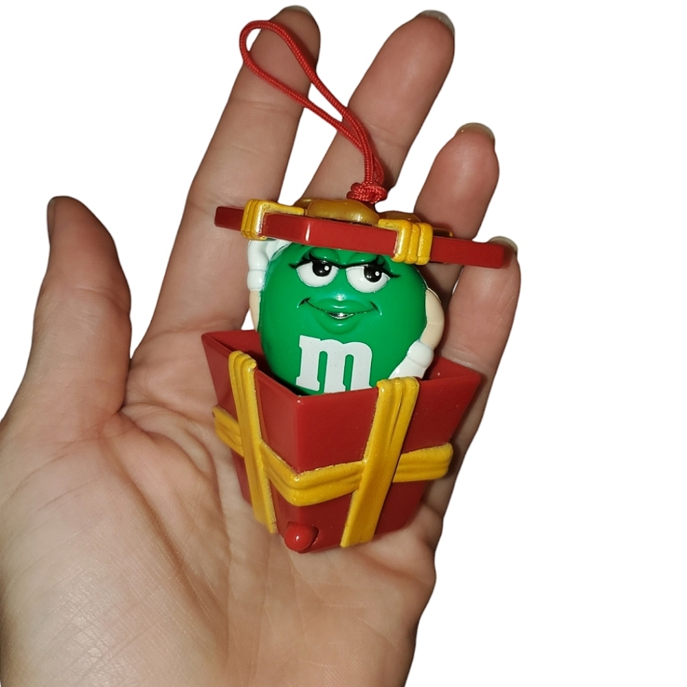 Green M&M Christmas ornament